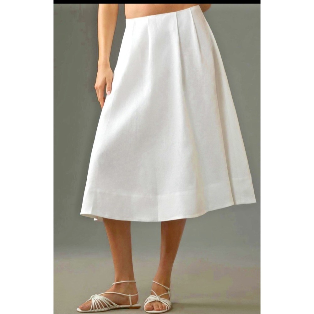 Reformation Skirt‎ Size 6 White Linen Moya Fully Lined